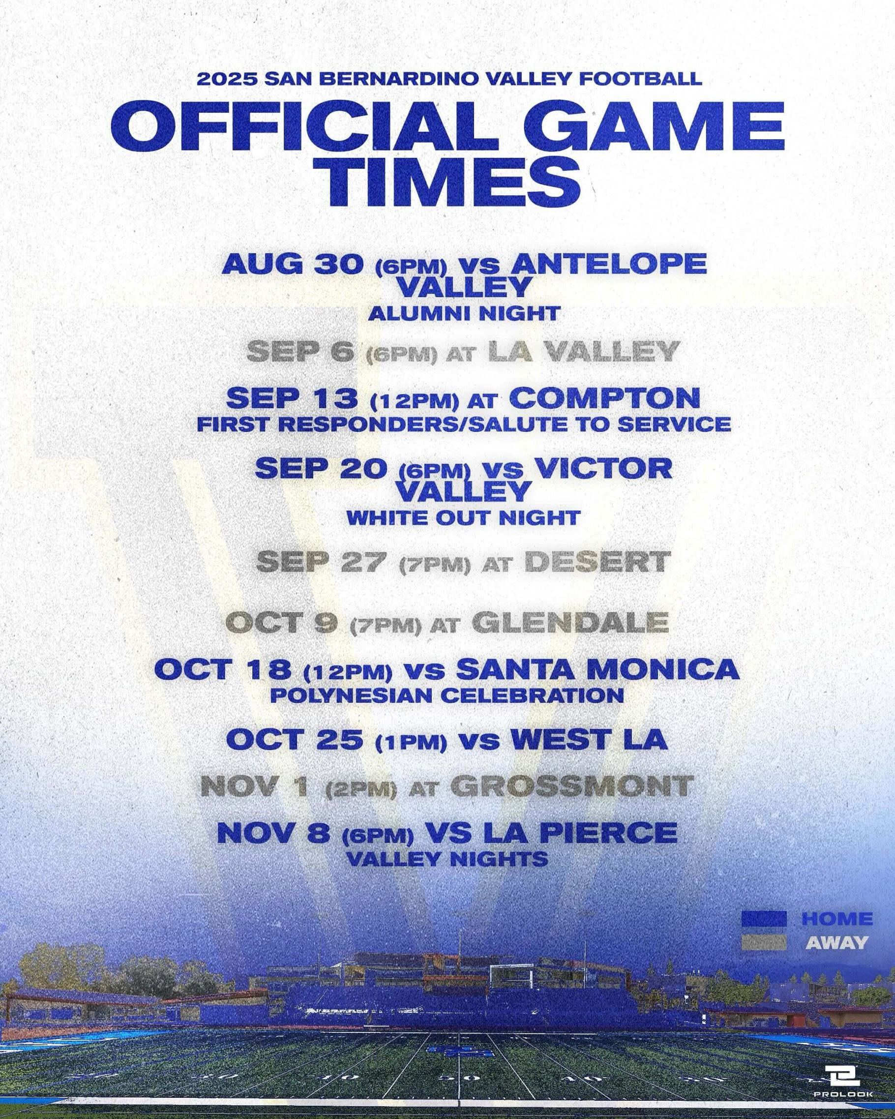 Official Game Times
