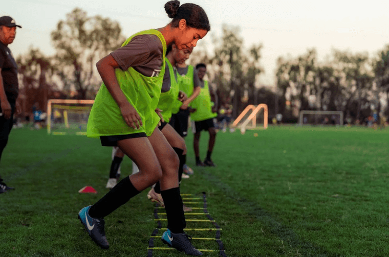 Student athletes training