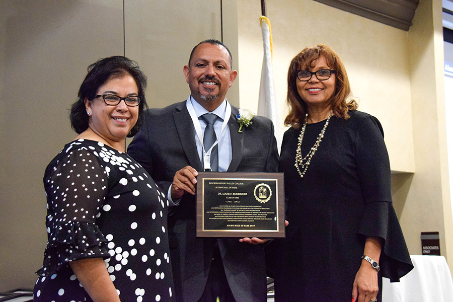 Presidents Rodriguez and Powell with 2019 Inductee Rodriguez